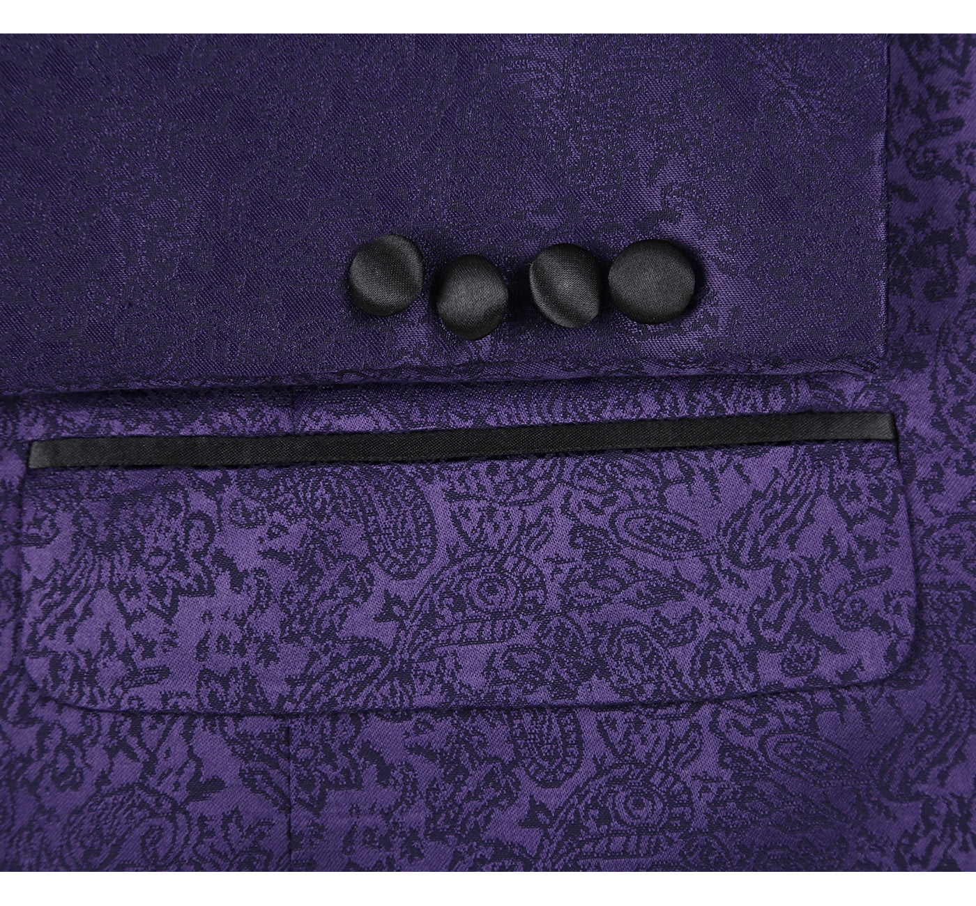 290-3 Men's Slim Fit Peak Lapel Purple Tuxedo Blazer With Embroidered Pattern