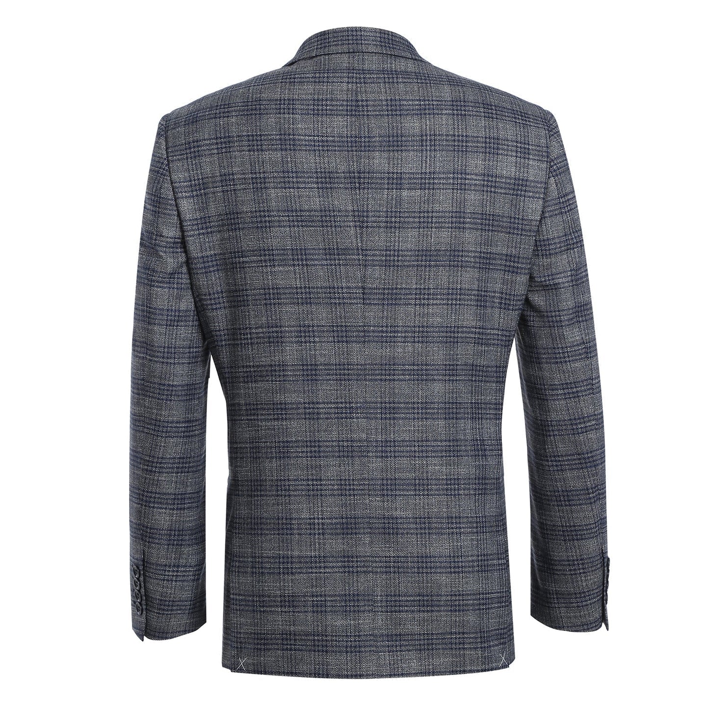 294-13 Men's Grey Windowpane Slim Fit Sport Coat