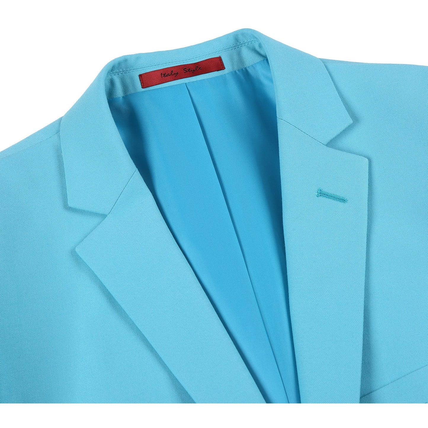 201-59 Men's 2-Piece Slim Fit Single Breasted Aqua Notch Lapel Suit