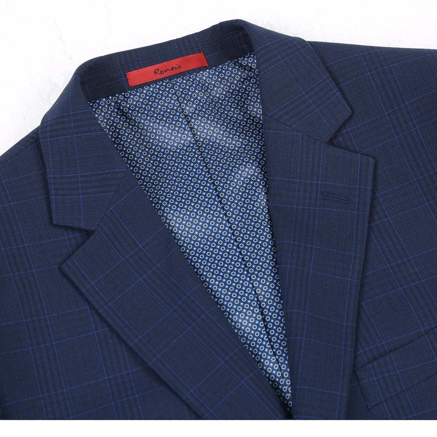 293-26 Men's Classic Fit Blue Plaid Suit