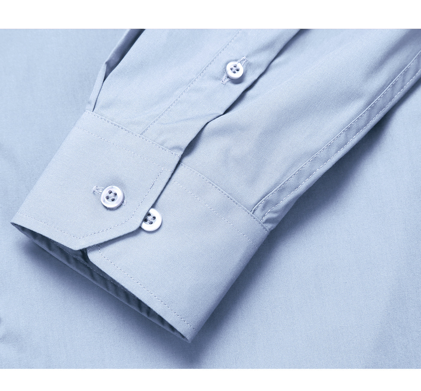 CS0221 Men's Classic Fit Long Sleeve Travel Easy-Care Cotton Light Blue Dress Shirt