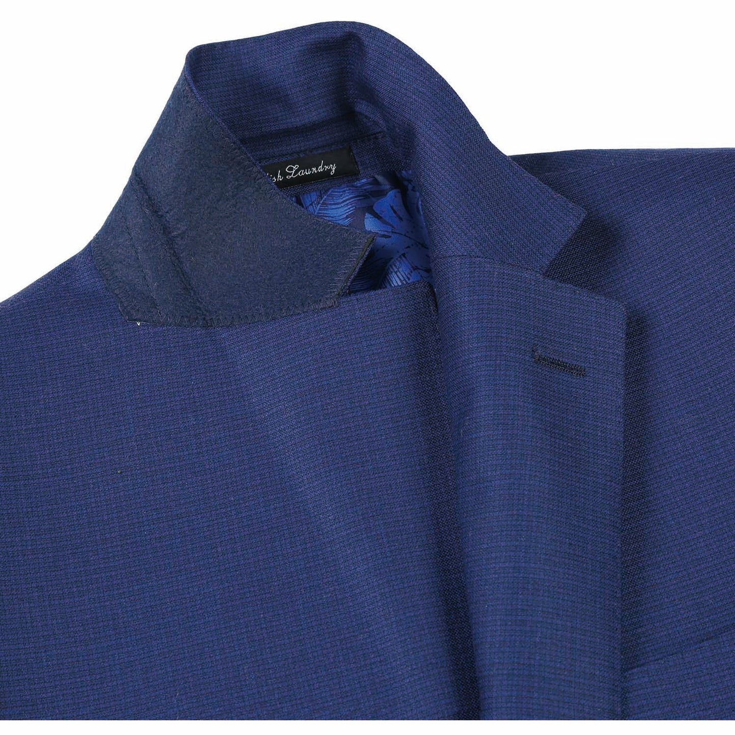 EL82-22-411 Slim Fit Blue Pattern Wool Suit