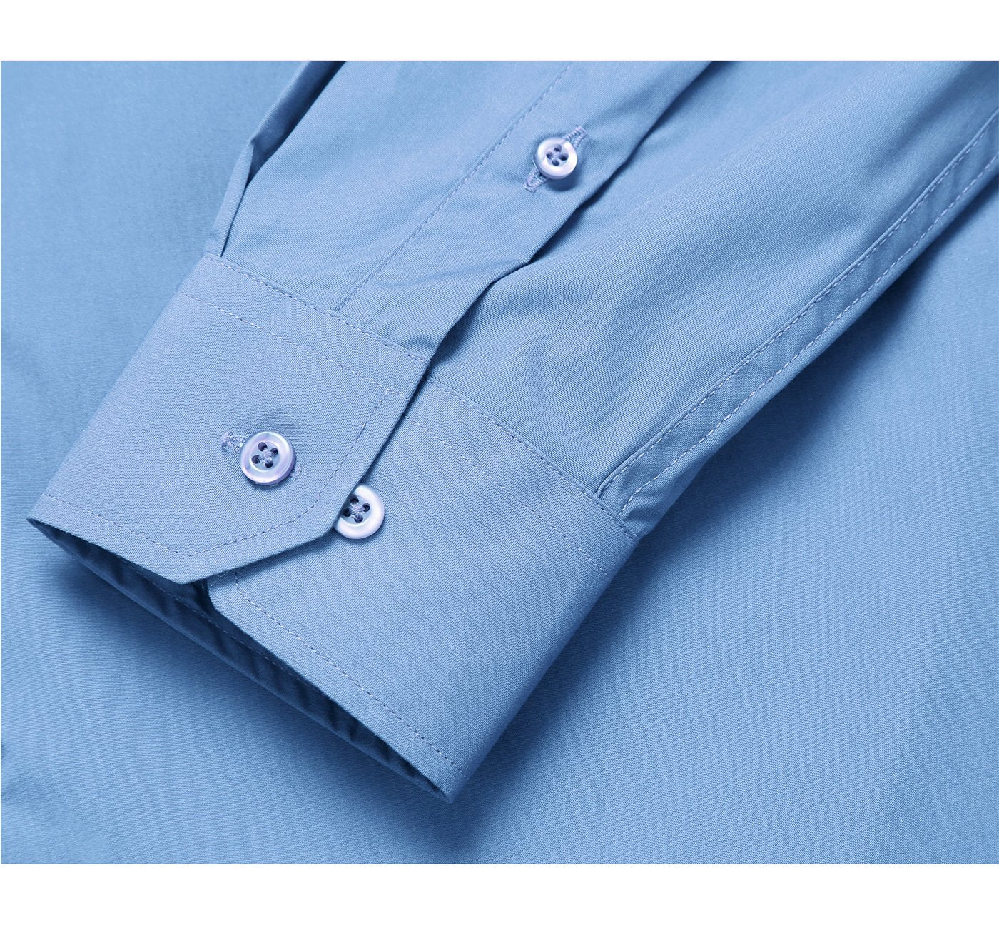 TC627 Men's Classic Fit Long Sleeve Light Blue Spread Collar Dress Shirt