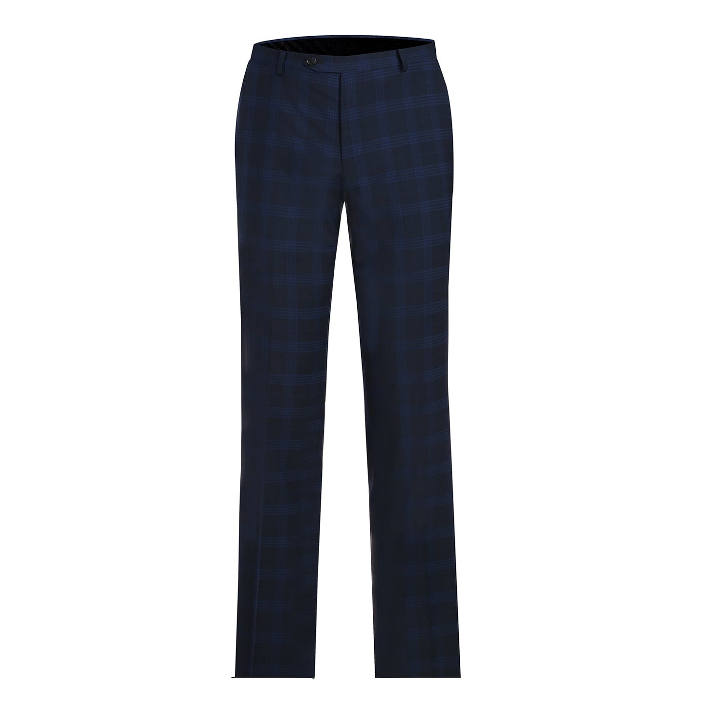 564-3 Men's Slim Fit Wool Blend Stretch Navy Patterned Suit