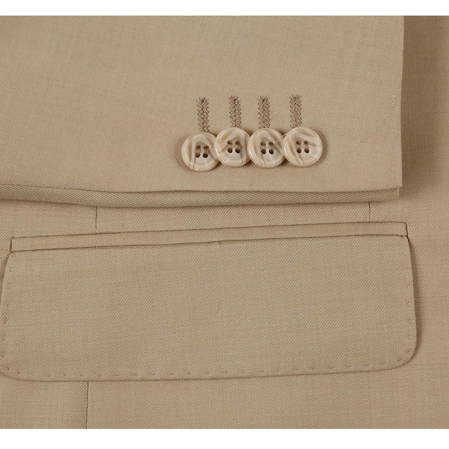 508-4 Men's 2-Piece Notch Lapel Tan 100% Wool Suit