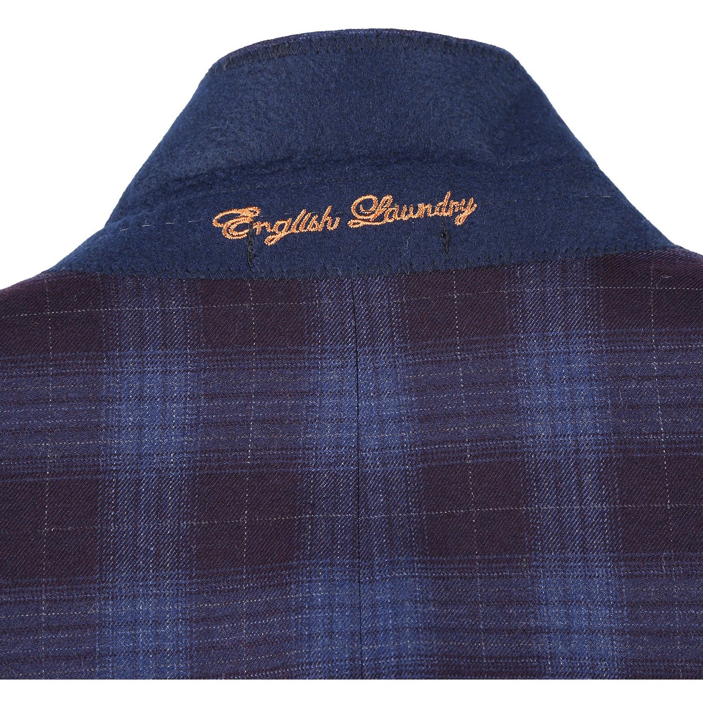 EL62-67-750 English Laundry Slim Fit Wine/Blue Plaid Wool Blend Suit