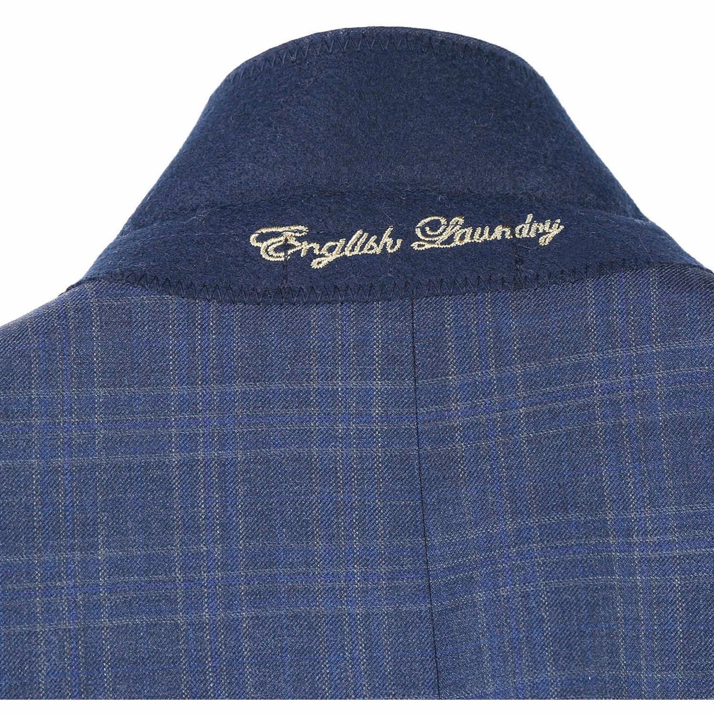 EL82-66-415 Gray and Blue Plaid Wool Suit