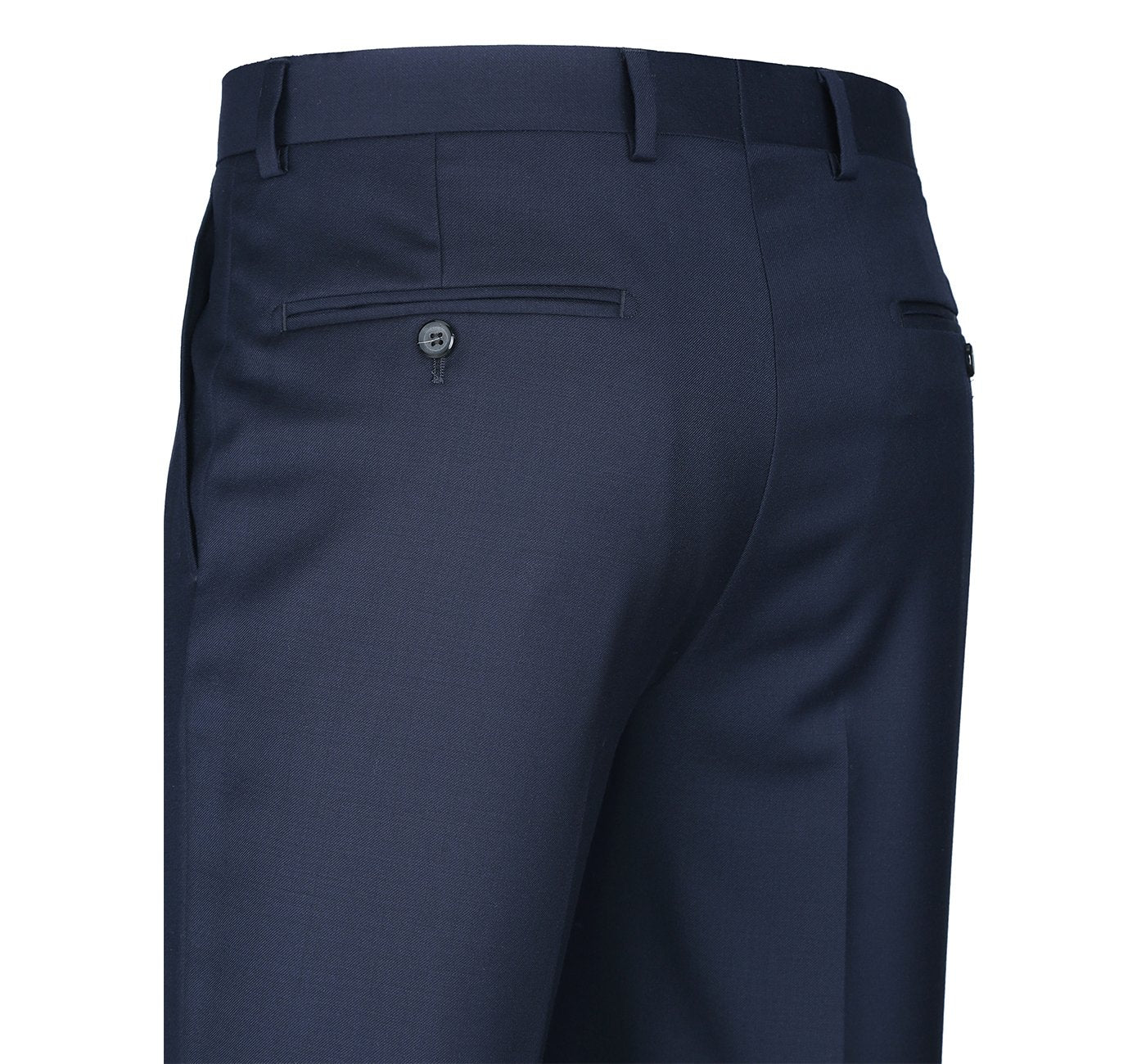 508-19 Men's Blue Classic Fit Flat Front Wool Suit Pant