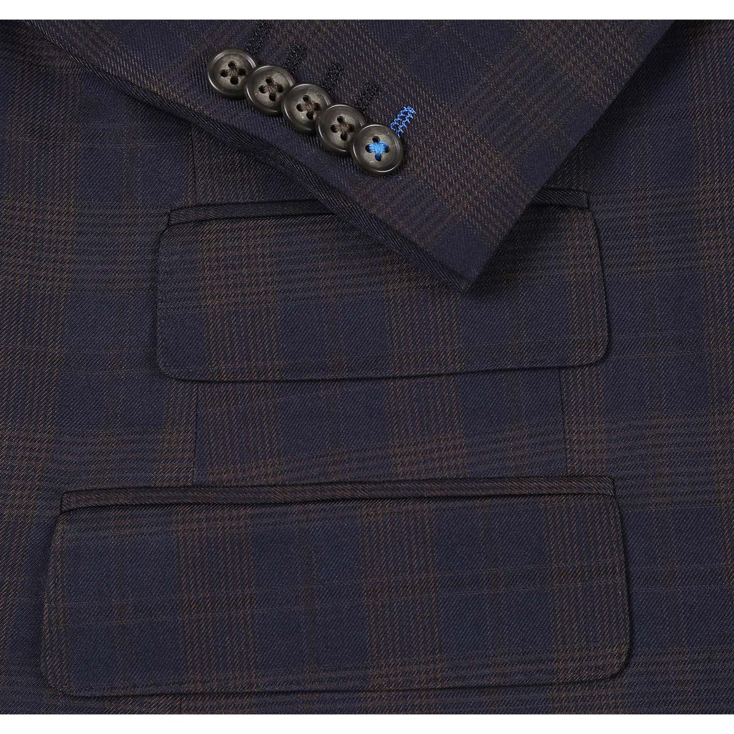 92-50-410EL Slim Fit English Laundry Blue and Brown Check Suit