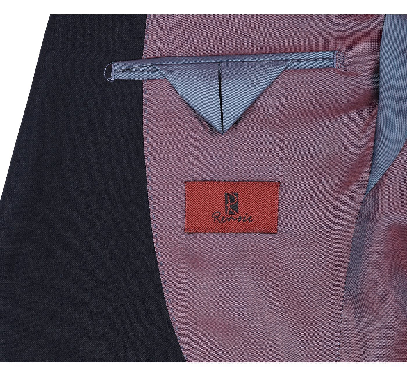508-2 Men's Dark Navy 2-Piece Notch Lapel 100% Wool Suit