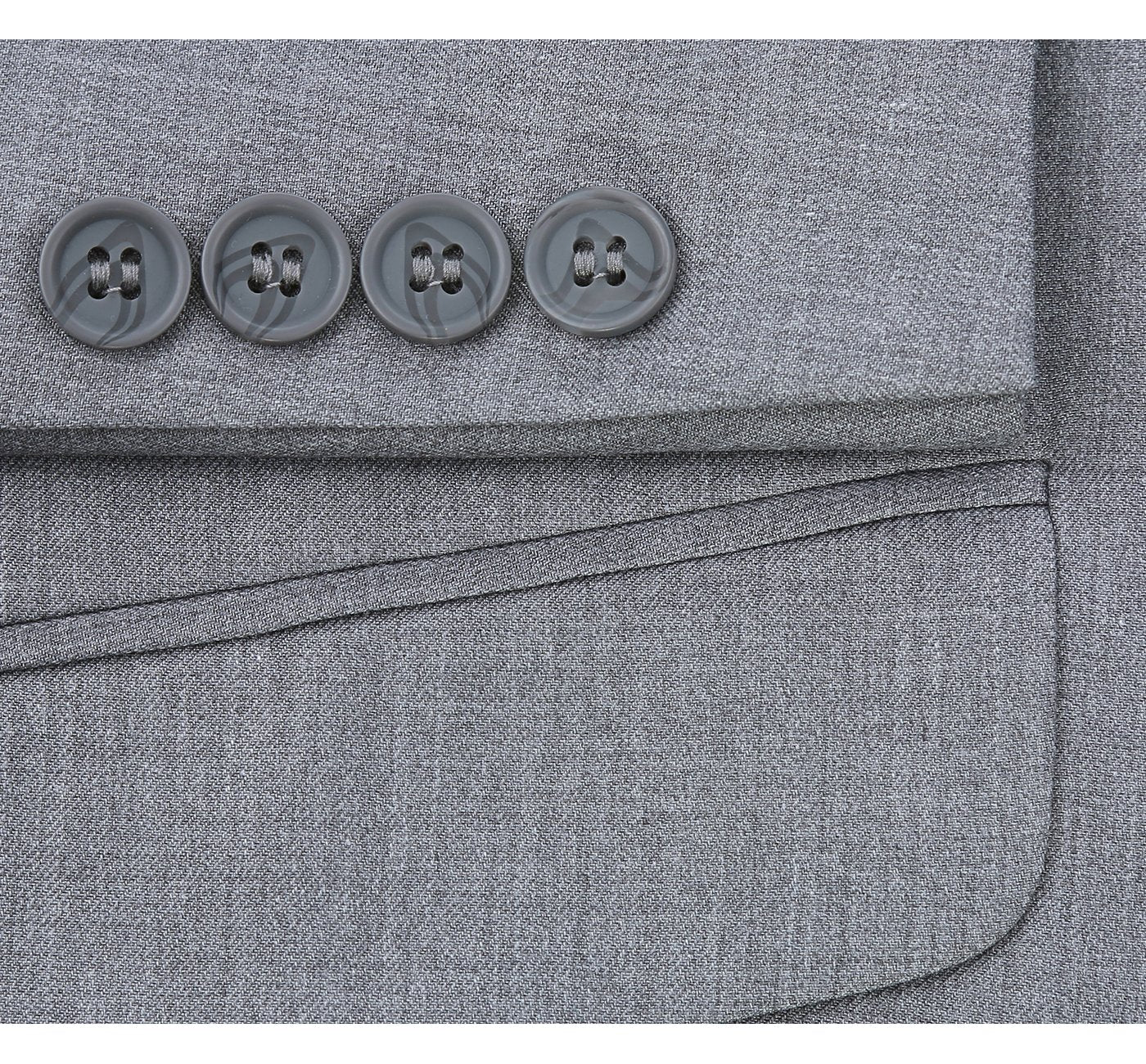 202-2 Men's Light Grey 2-Piece Single Breasted Notch Lapel Suit