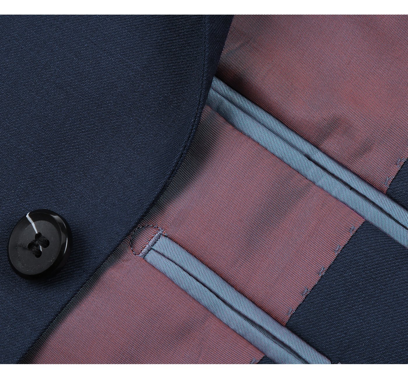 508-19 Blue Men's 2-Piece Notch Lapel 100% Wool Suit