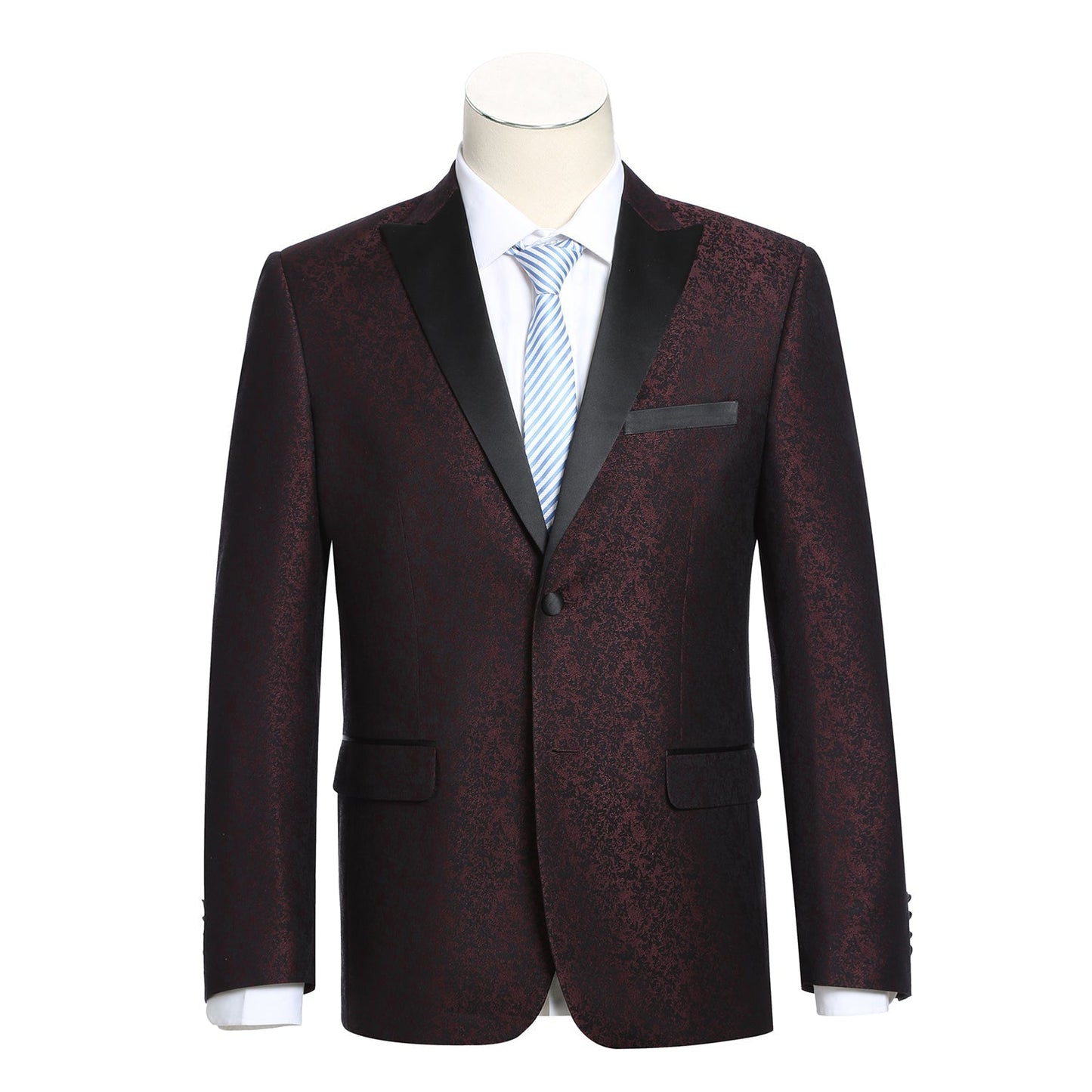 290-5 Men's Slim Fit Burgundy Pattern Tuxedo Jacket
