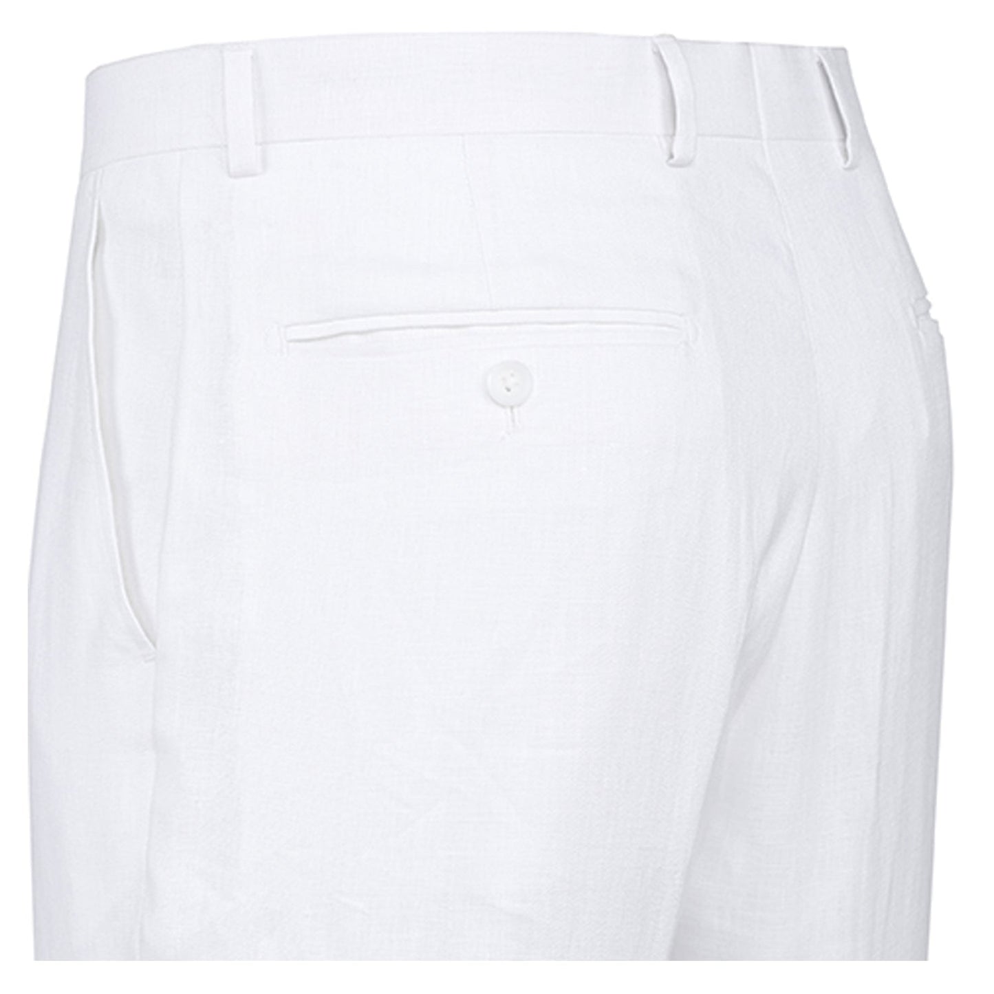 601-20 Men's Notch Lapel White Solid 100% Linen Suit