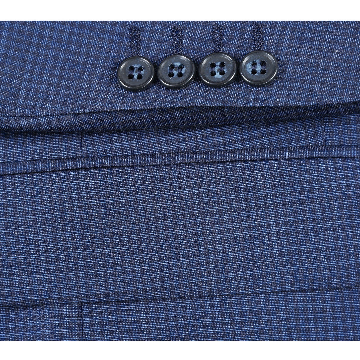 564-4 Men's Slim Fit Wool Blue Check Suit