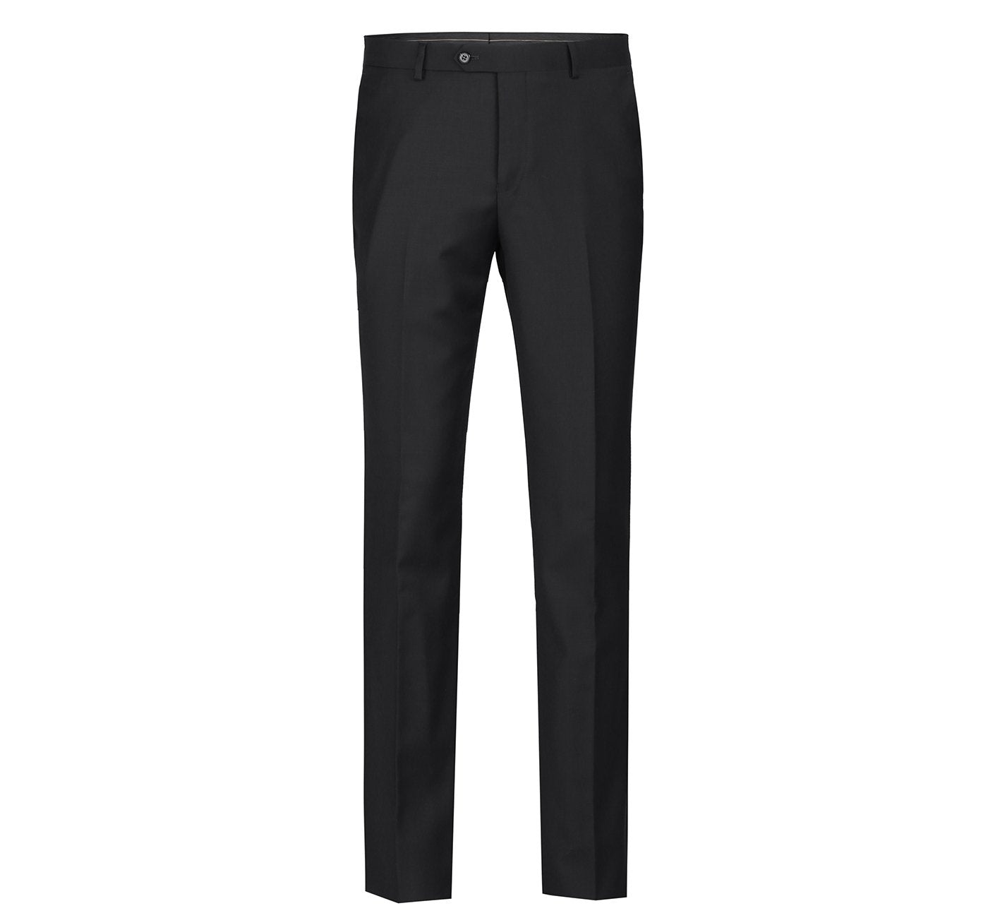 508-1 Men's Black Classic Fit Flat Front Wool Suit Pant