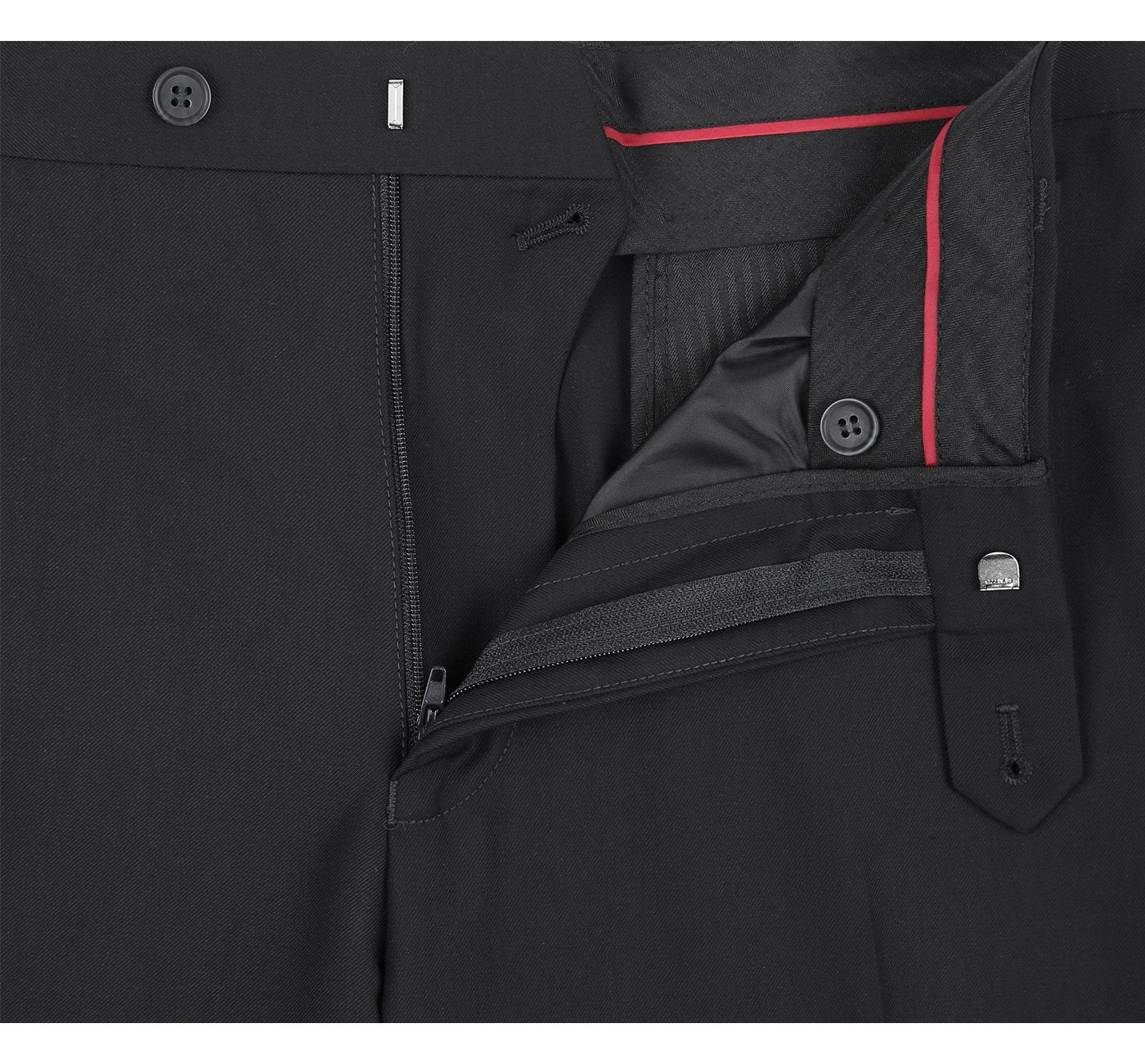 2110-1 Men's Slim Fit Black Solid Stretch 2-Piece Suit