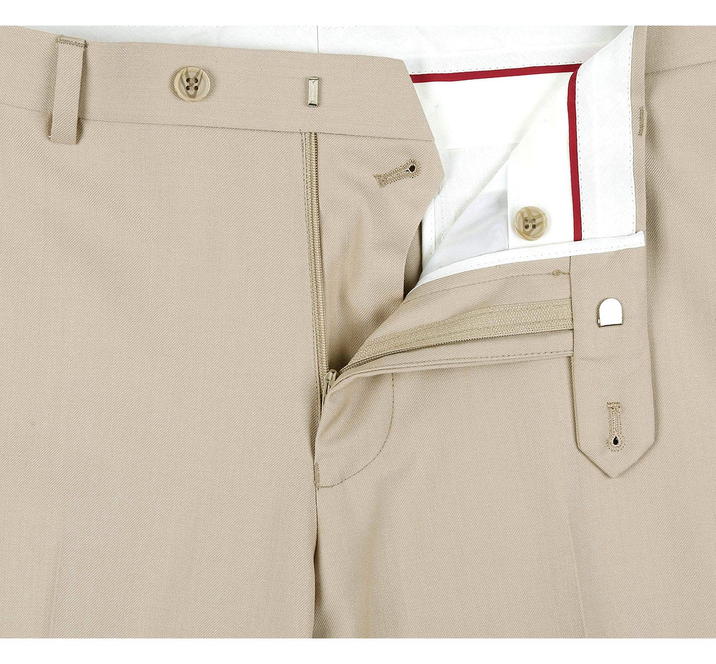 201-3 Men's Beige Flat Front Suit Separate Pants