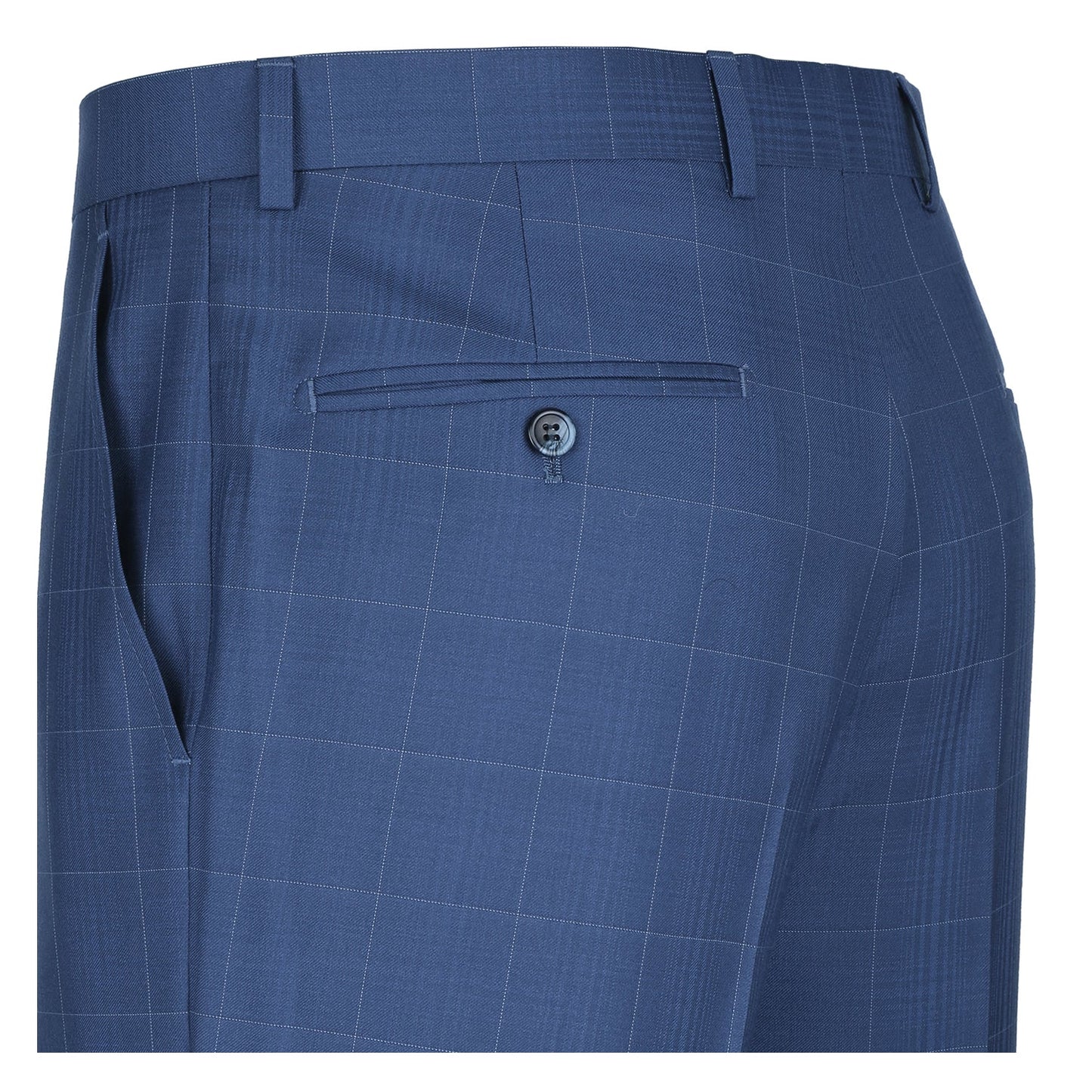 291-20 Men's Slim Fit 2-Piece Single Breasted Blue Windowpane Suit