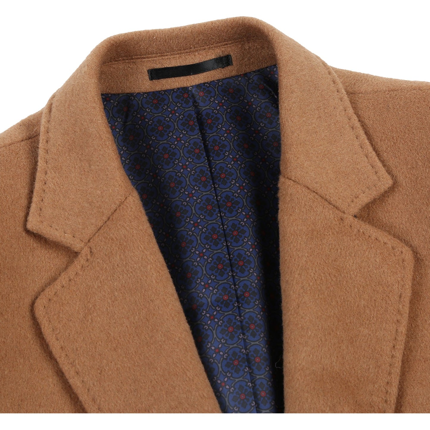 53-01-600 Wool Blend Notch Lapel Tan Top Coat