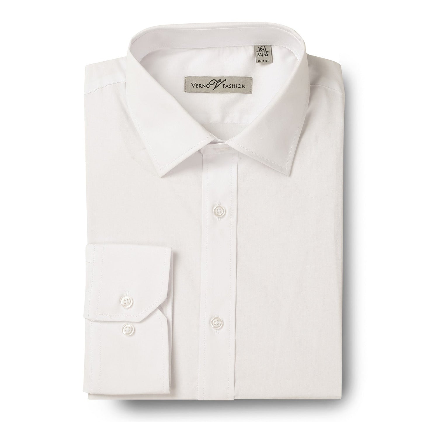 TCS02 Men's Slim Fit Long Sleeve Stretch Ivory Dress Shirt