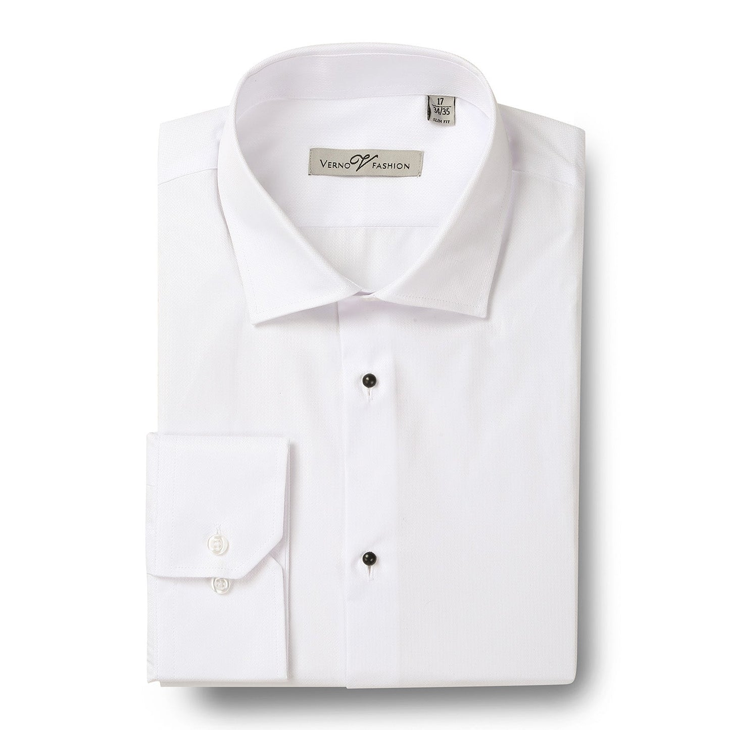 TUX01 Men's Slim Fit Long Sleeve Tuxedo White Dress Shirt