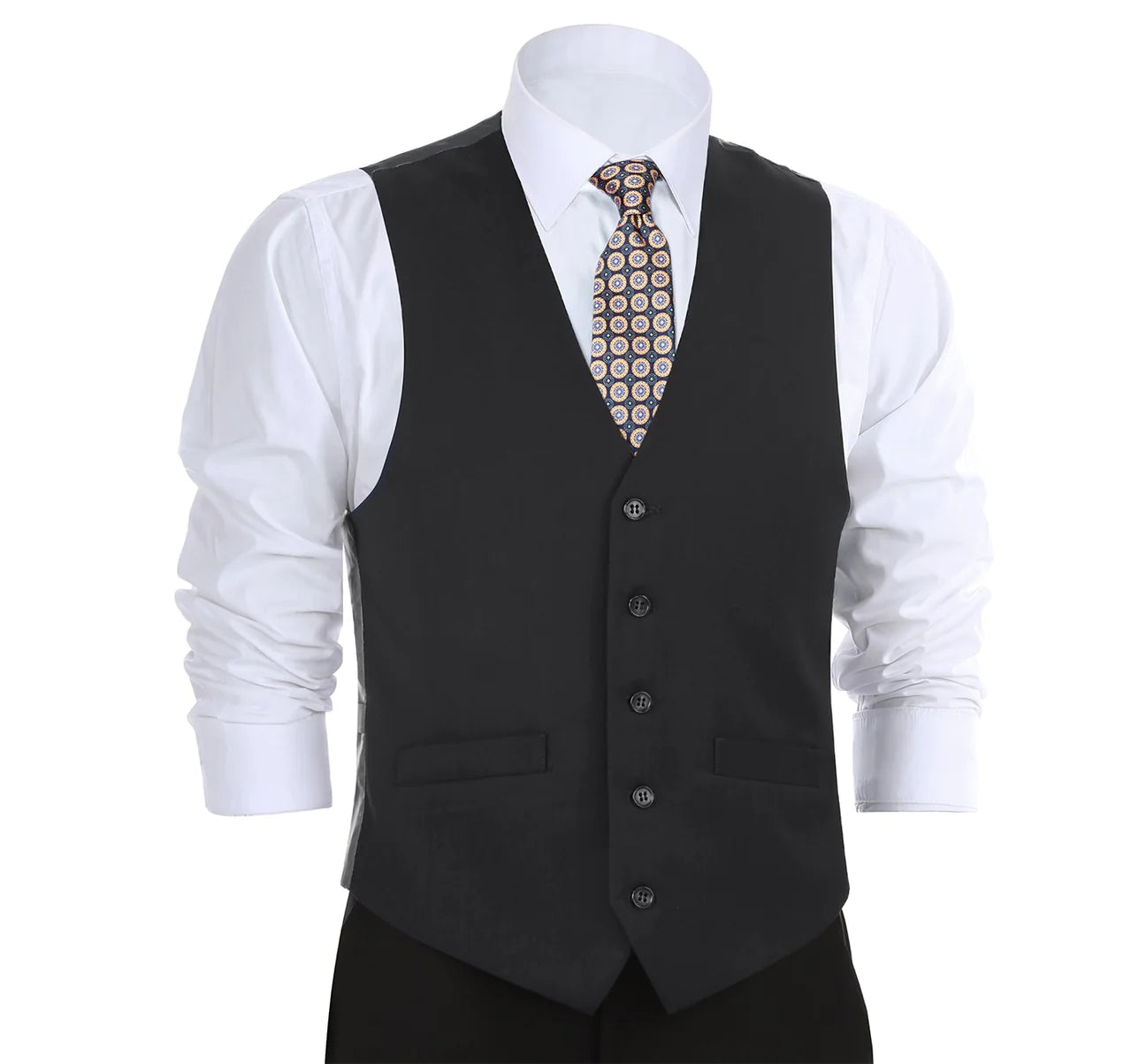 Renoir Black 5 Button Vest