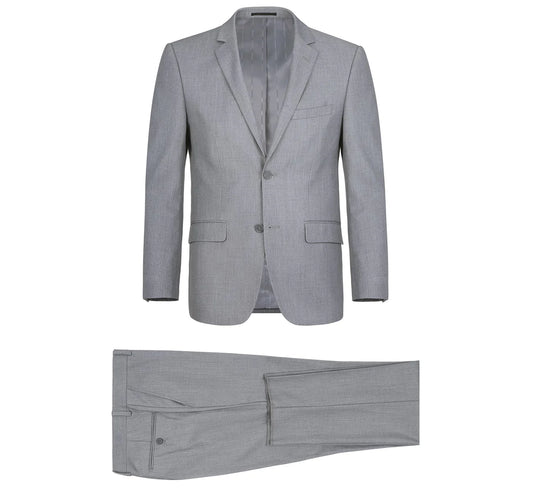 Renoir Classic Fit Light Grey 2 Button Notch Lapel Suit