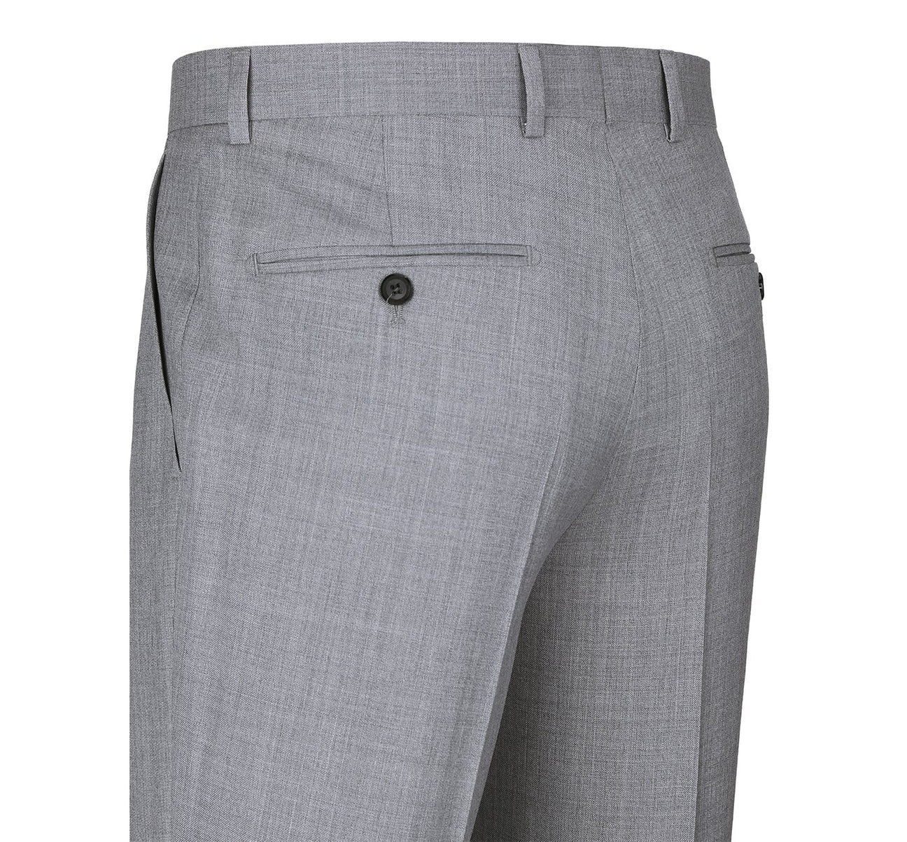 Renoir Light Grey Classic Fit Flat Front 100% Wool Suit Pant