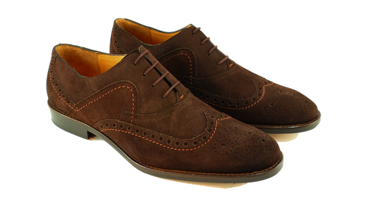 Alan Payne Juan Suede Wingtip Oxford-brown on clearance