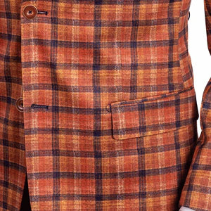 7 Downie St. Titan Orange Plaid Knit Sport Coat on clearance