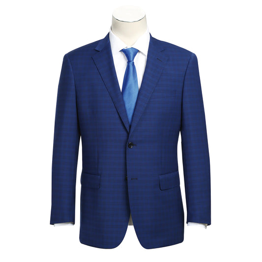 Renoir Classic Fit Blue Check Suit