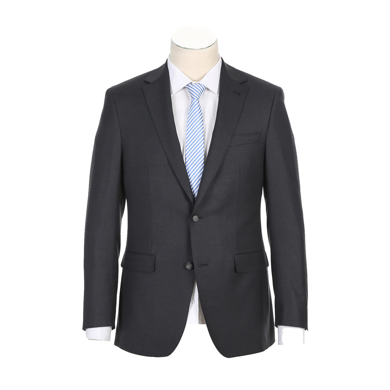 Rivelino Modern Fit Super 150's Wool Half Canvas Charcoal Suit