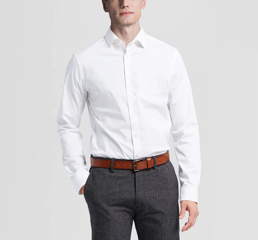 Verno Fashion Slim Fit Long Sleeve Spread Collar Dress Shirt